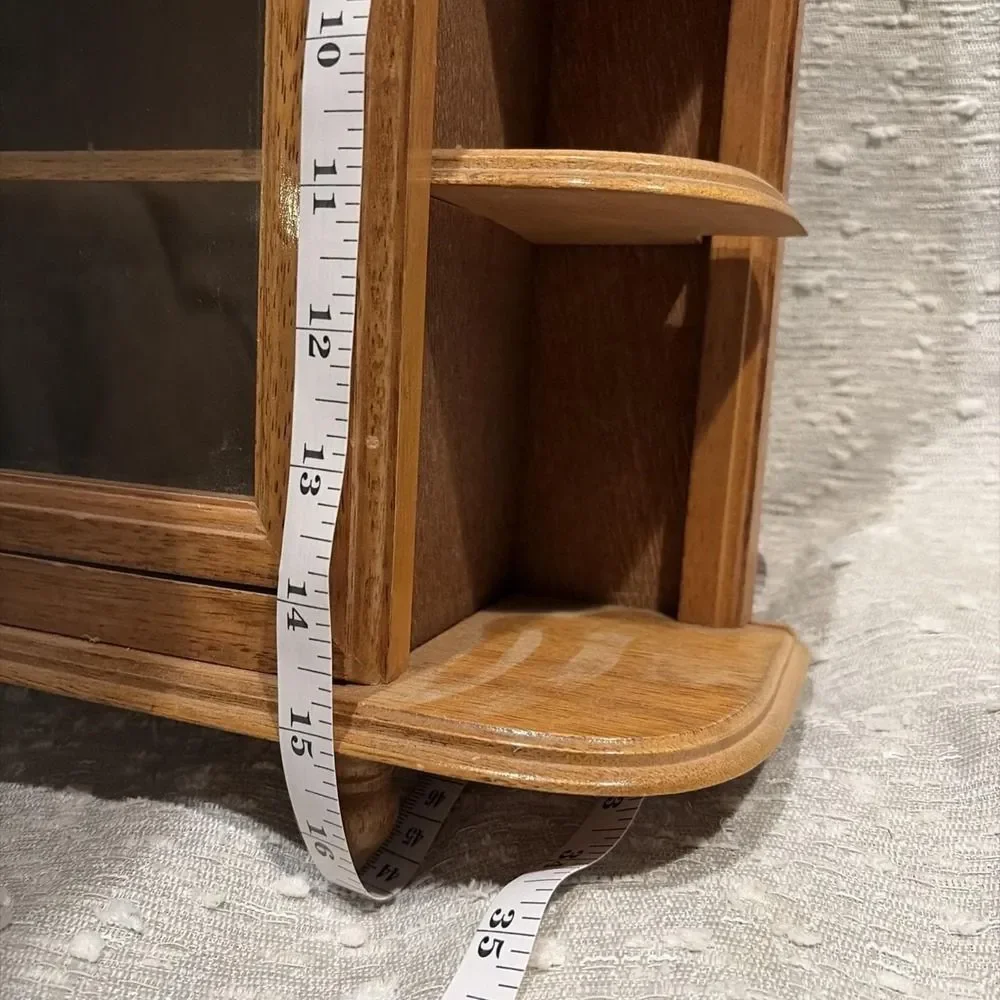 Wooden Curio Display Cabinet Vintage 16.5